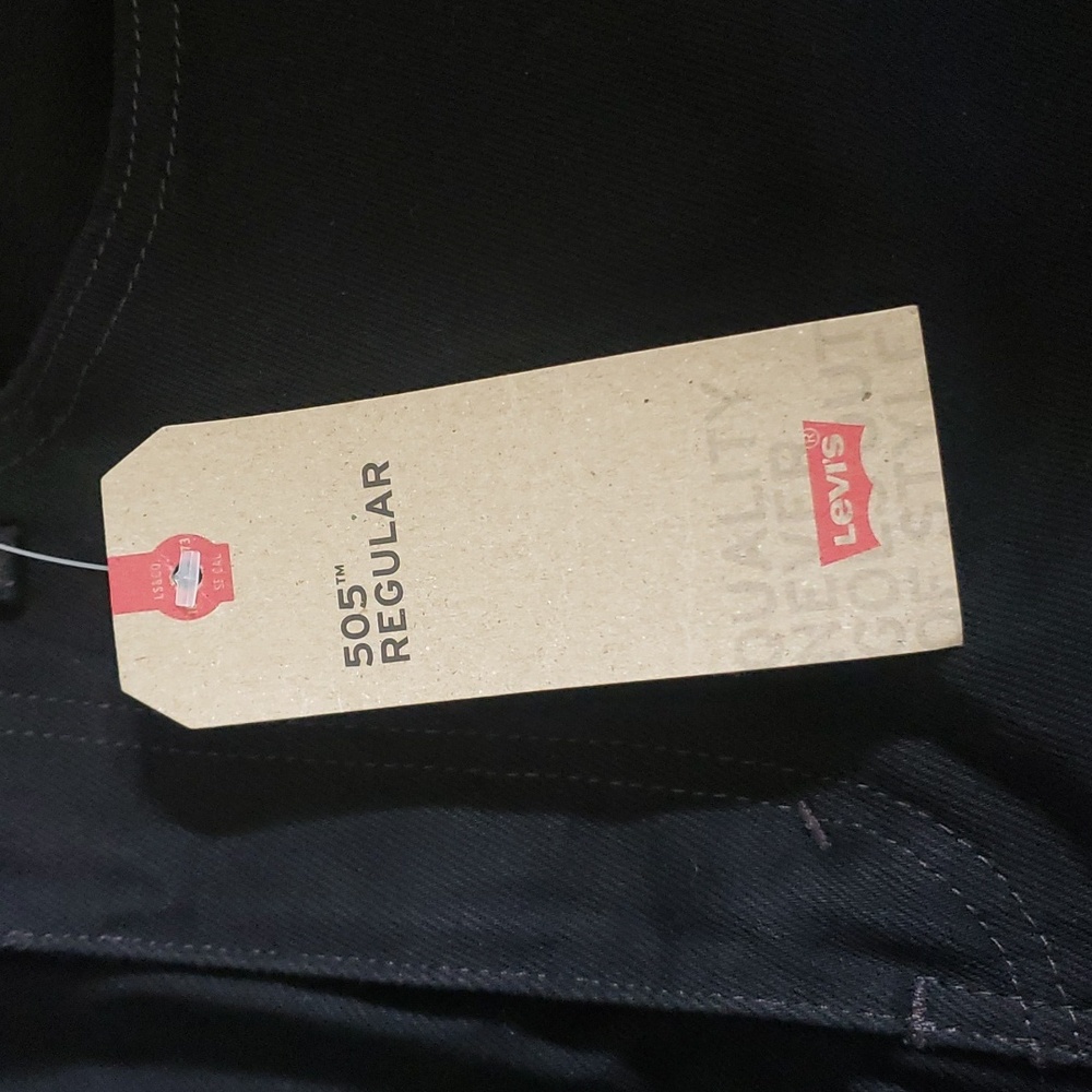 Men's 505 Levis Regular Black Jeans 36x32